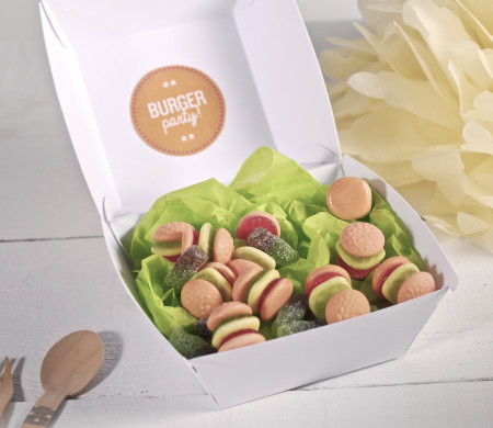 Burger-Box für Geschenke und Markendetails