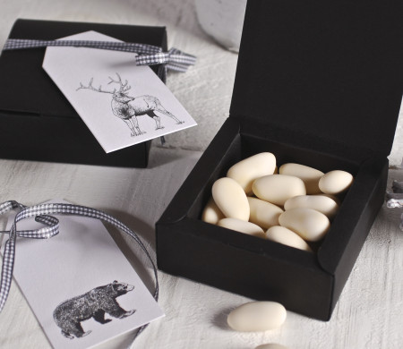 Boîte Cadeau Décorée de Rubans et d’Étiquettes