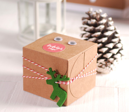 Scatoletta Decorata con la Faccia di Rudolph