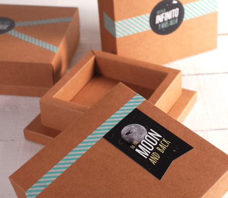 Kraft box decorated with...