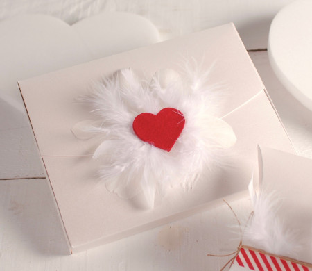 Scatola con Cuore e Piume, un’idea piena d’Amore!
