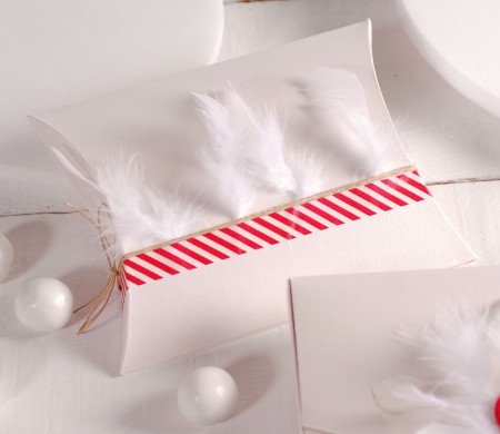 Pouch Box Decorated with Feathers