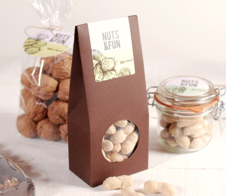 Snackbox mit Fenster | Verpackung für Nüsse