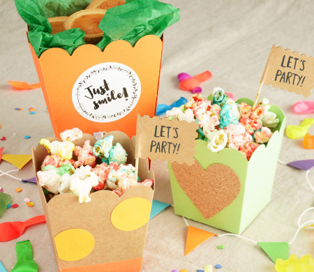 Customisable box for popcorn