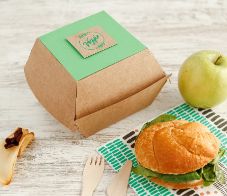 Take-away hamburger box