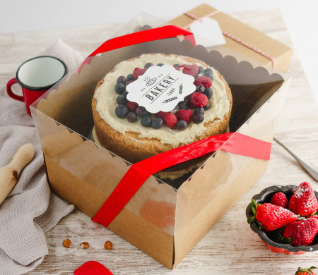 Caja para tartas con tapa transparente Caja para tartas con tapa transparente