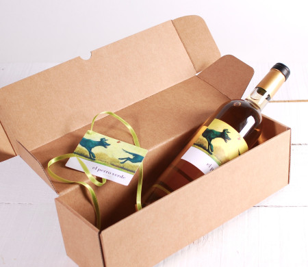 Decorated oblong wine box