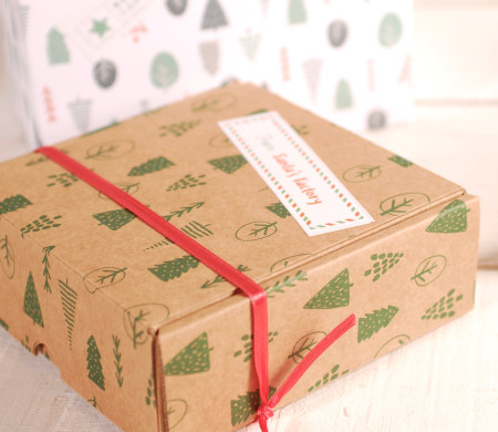 Weihnachts-Schachtel mit-Dekoration