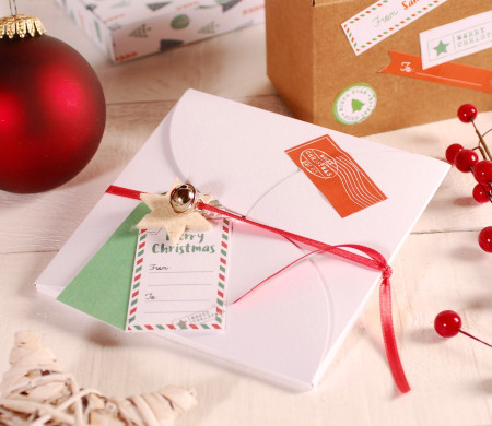 Boîte enveloppe décorée pour Noël