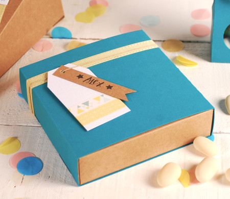 Square sugared almond box