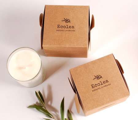 Caja cuadrada de cartón para velas