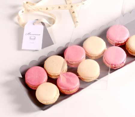 Scatola allungata per macaron con coperchio
