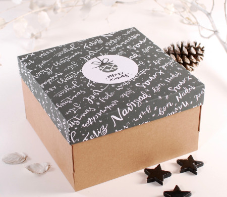 Caja con tapa para regalos navideños Caja con tapa para regalos navideños