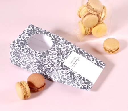 Caja para macarons con ventana. Caja para macarons con ventana.