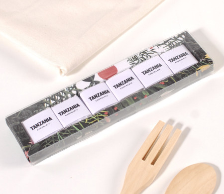 Elongated transparent box for small chocolates