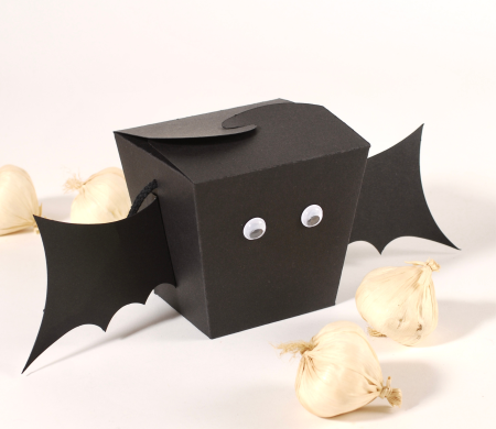 Une boîte à chauve-souris pour transporter les friandises d'Halloween