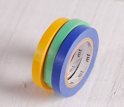 3 washi tapes colores primarios