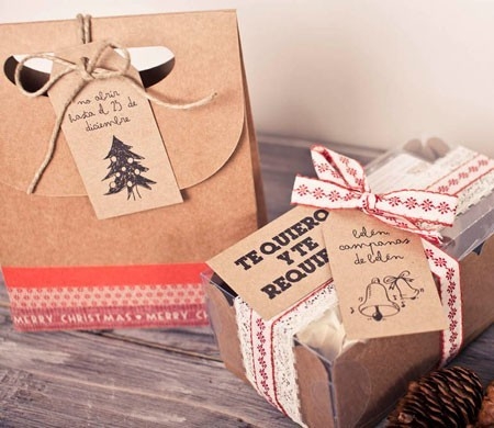 Bolsa regalo con etiqueta para Navidad