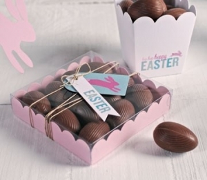 Transparent boxes for chocolate Easter eggs