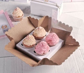 Cajas altas para cuatro cupcakes
