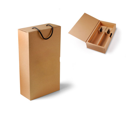 Caja de Cartón con Asa para Botellas