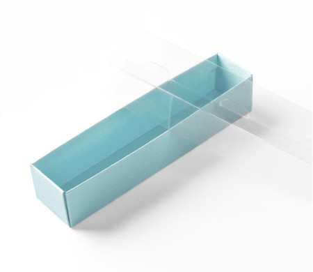 Boîte à macarons avec bande transparente