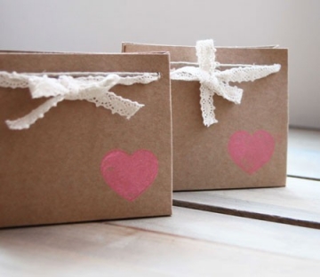 Kraft gift bag for wedding invitations