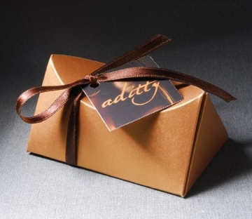 Golden triangular gift box