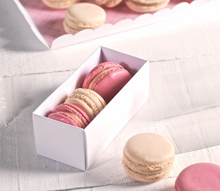 Scatole per macaron con coperchio trasparente | SelfPackaging