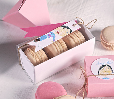 Caja para Regalar Macarons en Bodas