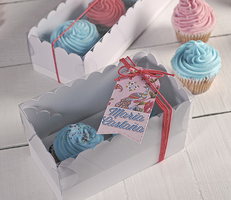 hohen Boxen für zwei Cupcakes
