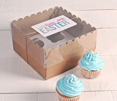 Boîtes Hautes Décorées pour  4 Cupcakes