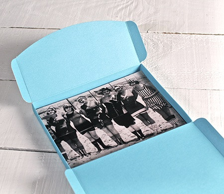 Boîte Bleu Clair pour Photos | Packaging Photographe