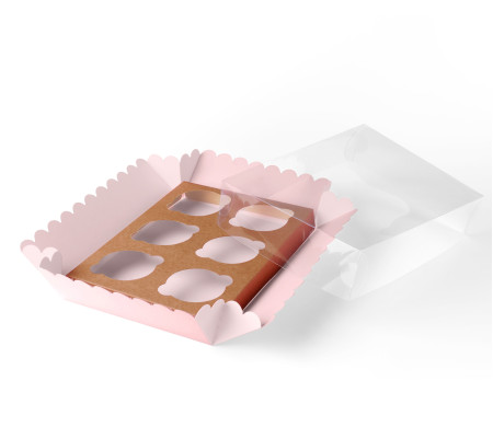 Scatola per 6 Cupcake, Muffin o Biscotti