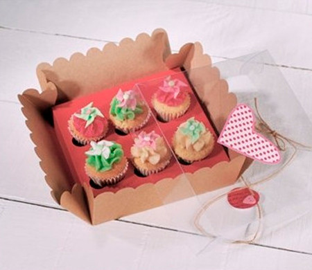 Box for 6 mini cupcakes