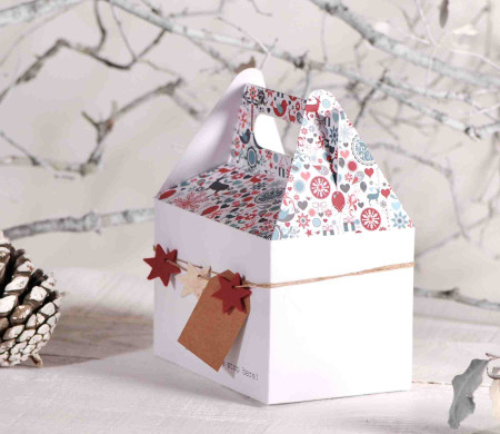 Printed Christmas Box with Handle | Holiday Packaging