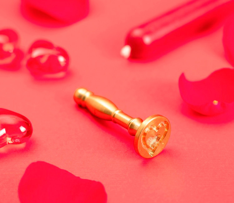 Sello de Lacre Metálico con Forma Corazón Sello de Lacre Metálico con Forma Corazón