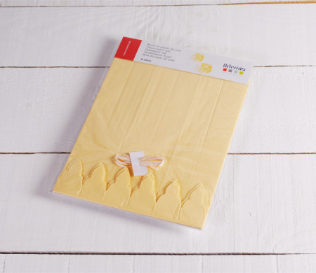 Pompon en papier crépon couleur ivoire