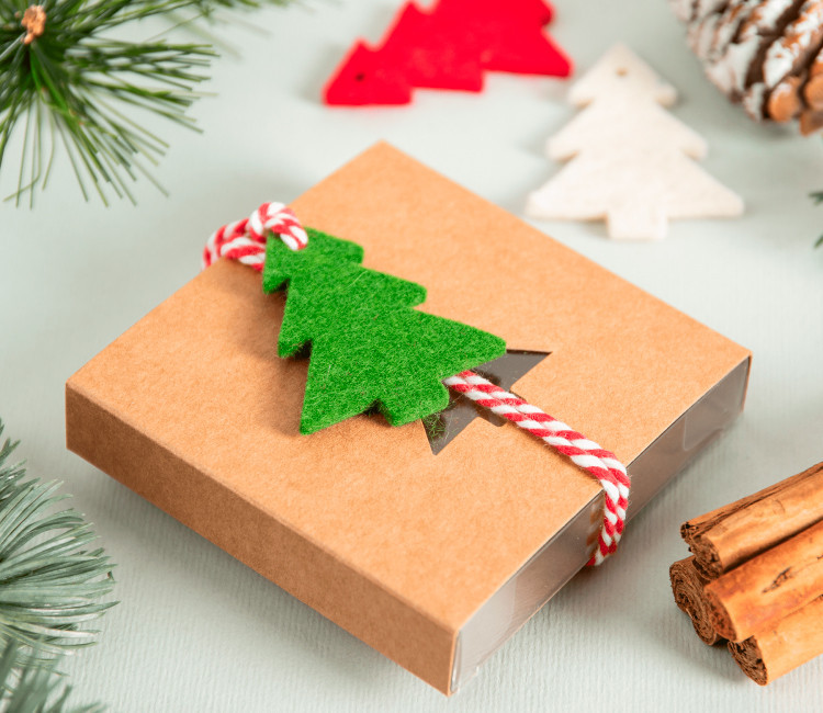 Abeto de fieltro para regalos de Navidad Abeto de fieltro para regalos de Navidad