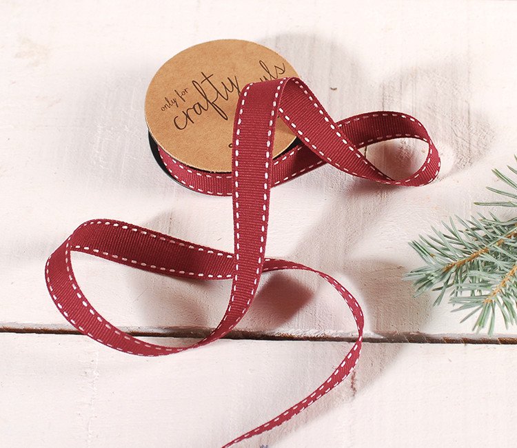 Red Stitched Ribbon | SelfPackaging