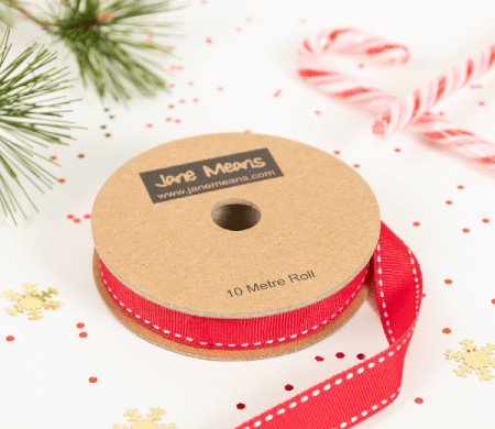 Red Stitched Ribbon | SelfPackaging