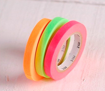 3 washi tape rolls Neon