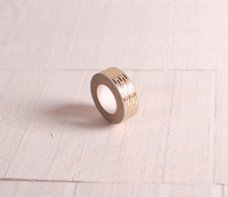 Grey washi tape with gold pattern