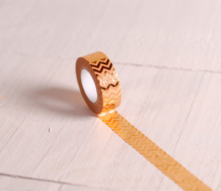 Washi tape zig zag dorado