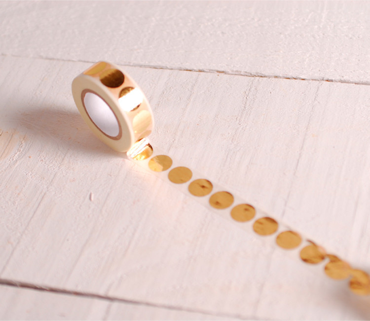 Washi tape círculos dorados