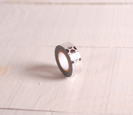 Washi tape de lunares plata