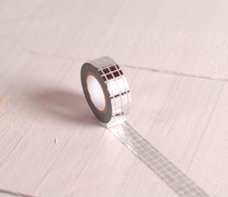 Washi-Tape mit silbernen Karos