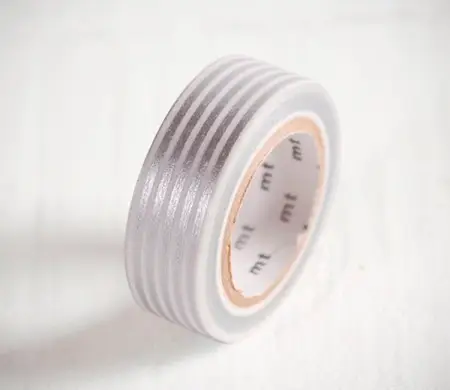 Washi Tape con Rayas Plateadas