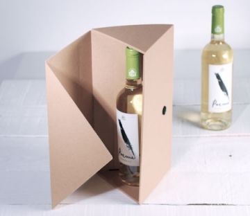 Caja regalo triangular para botellas de vino