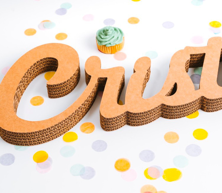 Cardboard lettering